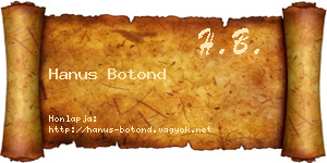 Hanus Botond névjegykártya